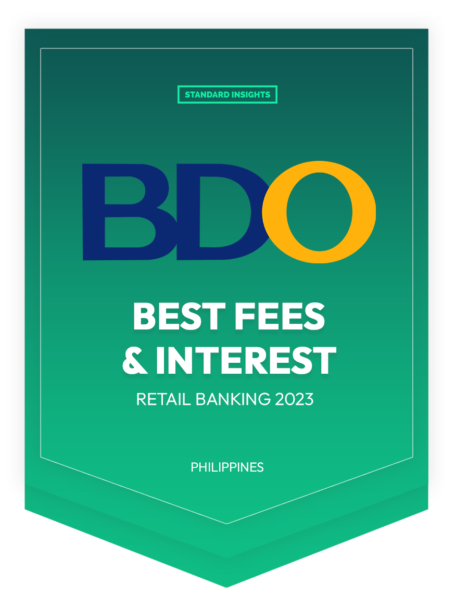 Best Fees & Interest rates - Retail Banking Awards 2023 - BDO