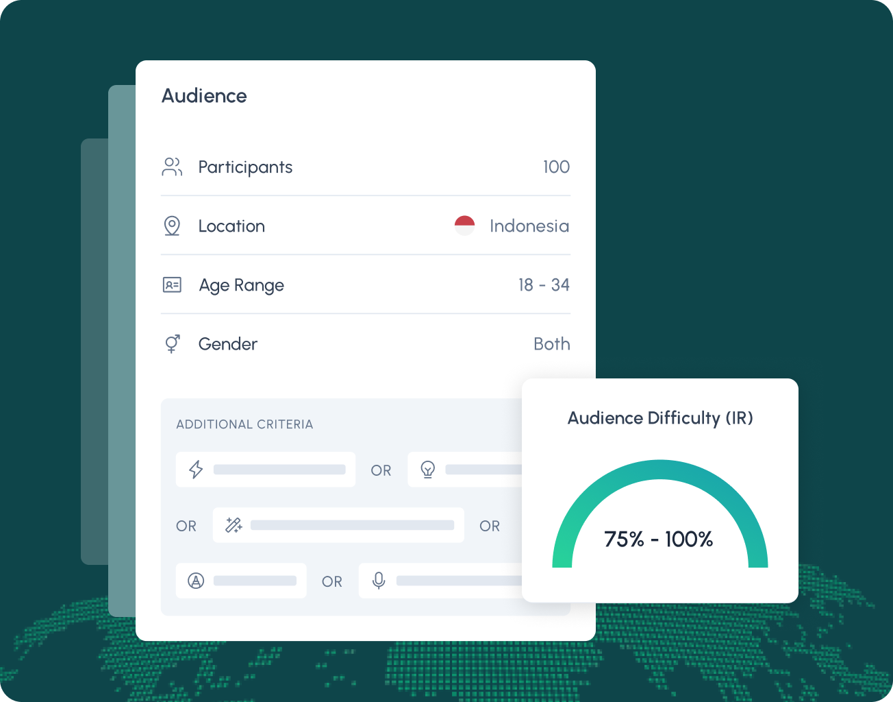 Preview of the audience selection of the Standard Insights platform