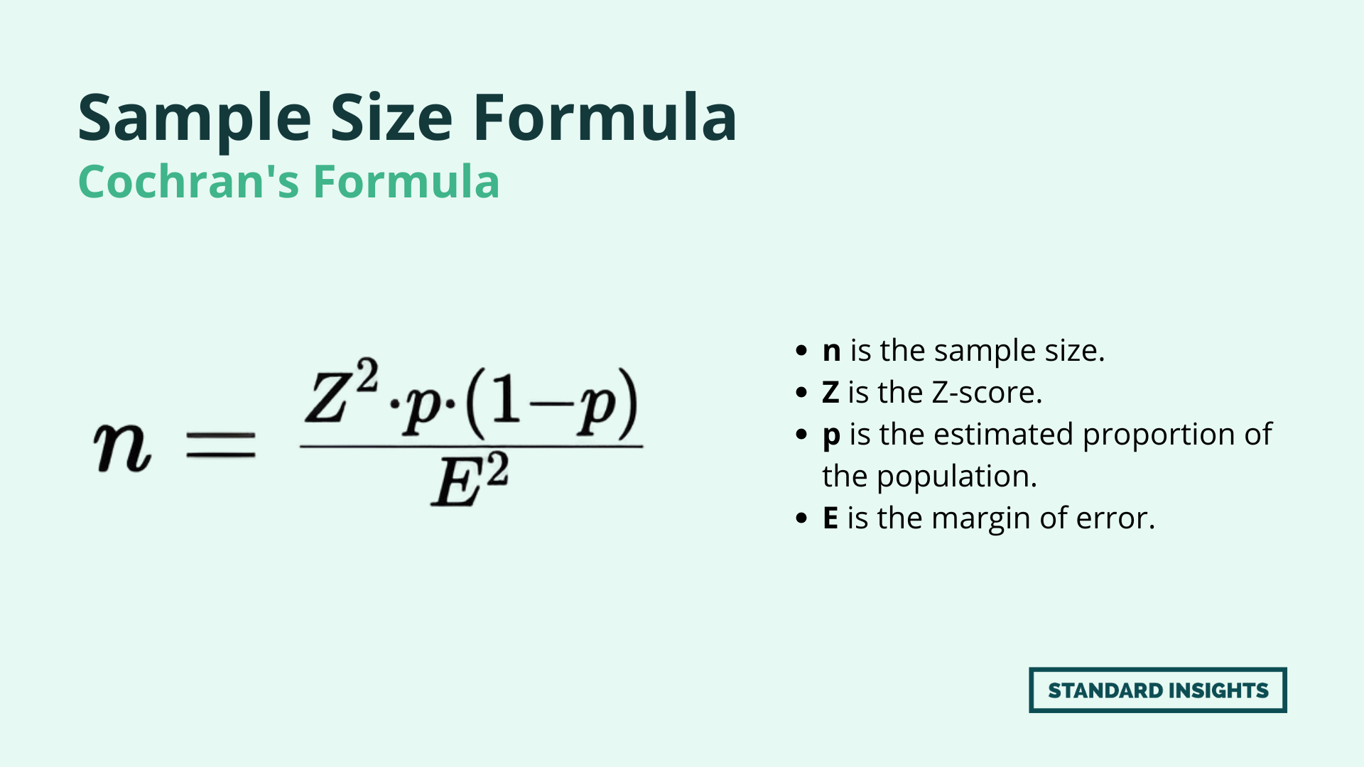 Cochrans Formula