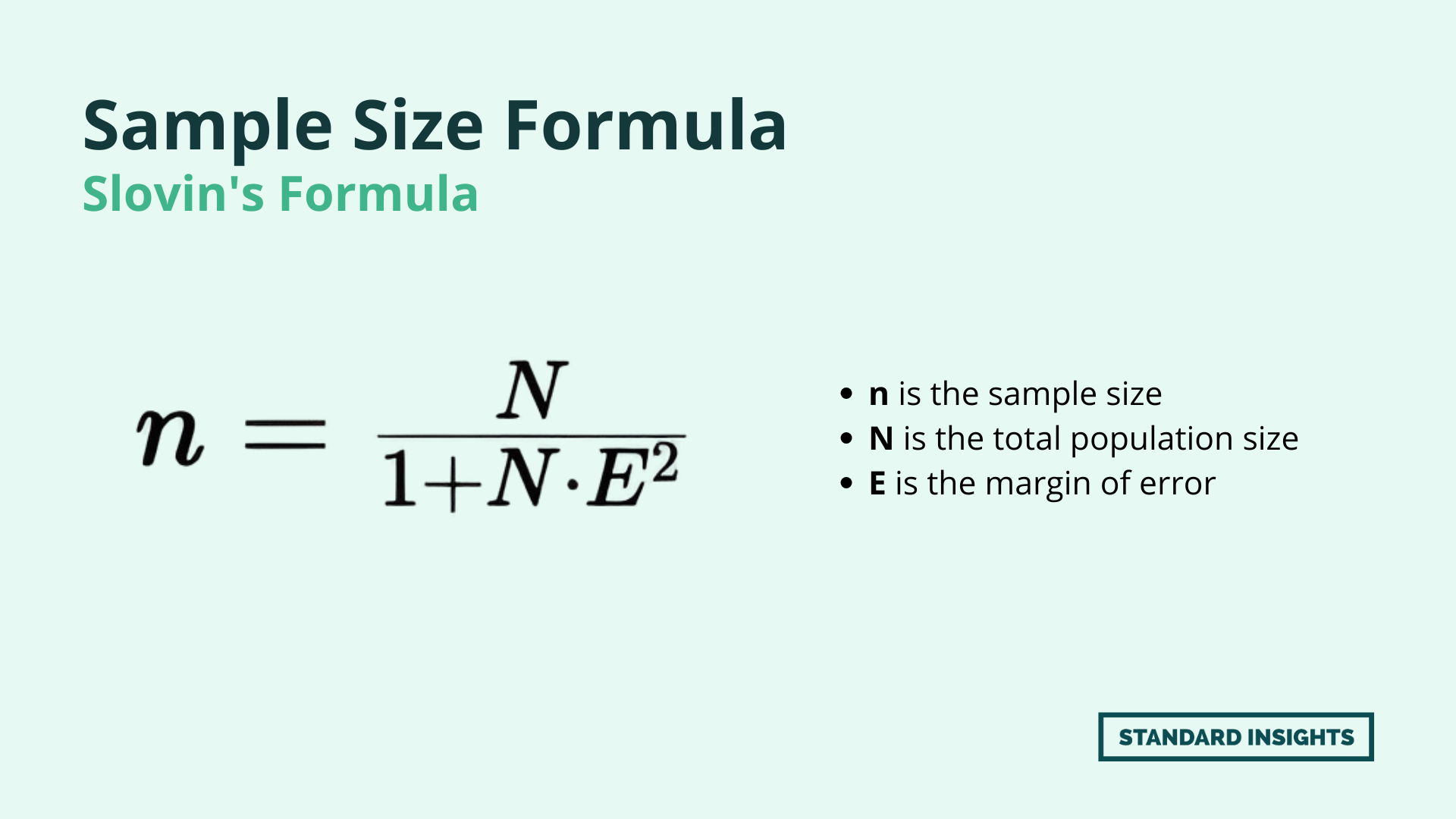 Slovin's Formula