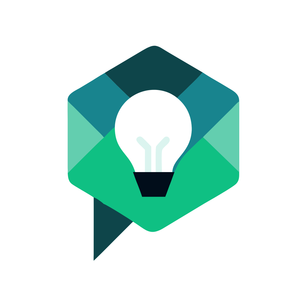 Illustration of a speech bubble with a lightbulb