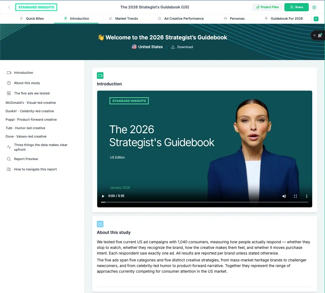 Screenshot of a Page type in a Standard Insights report